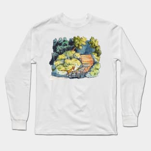 cat on a stairs - ginger Long Sleeve T-Shirt